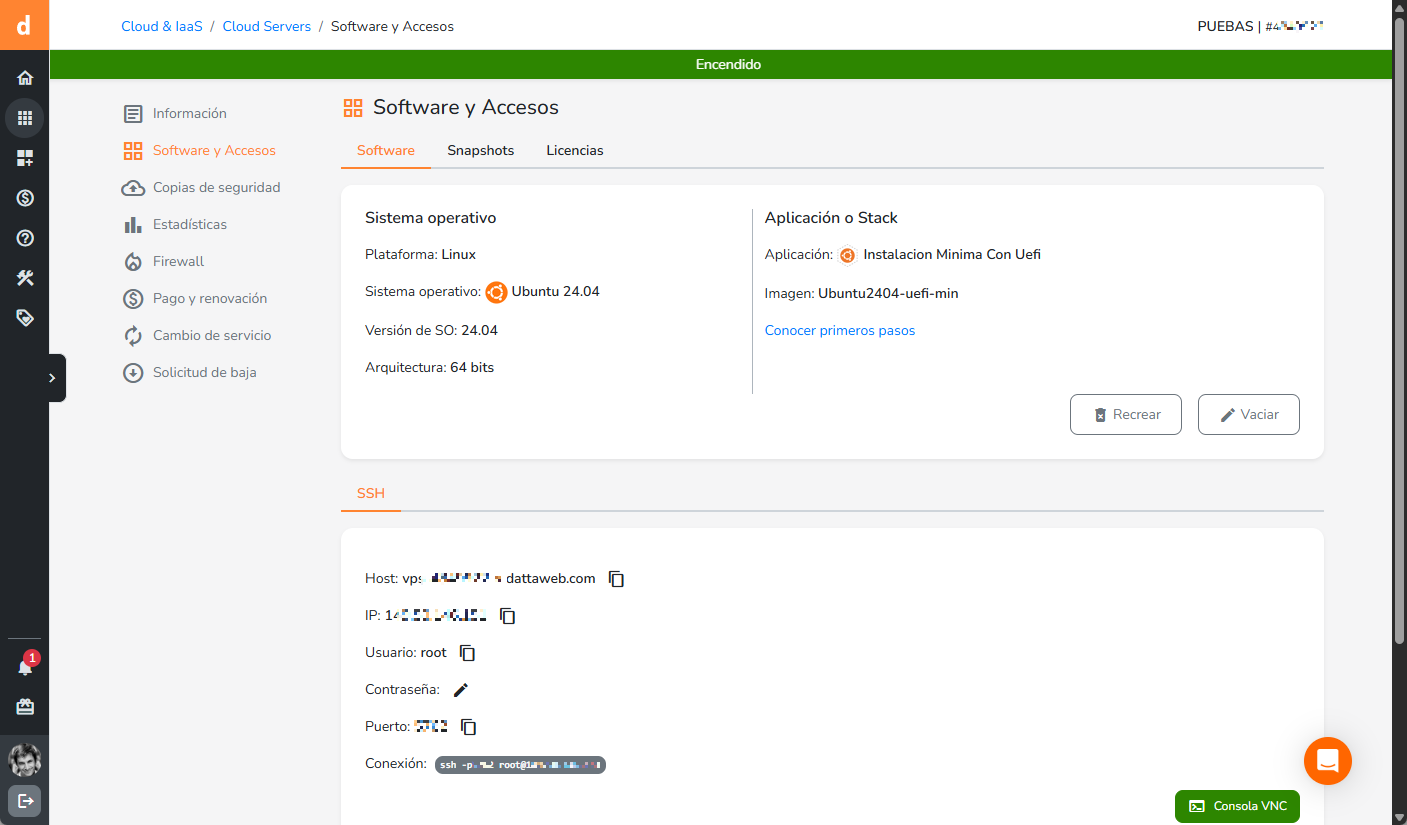 Servidor Cloud instalado y listo para utilizar